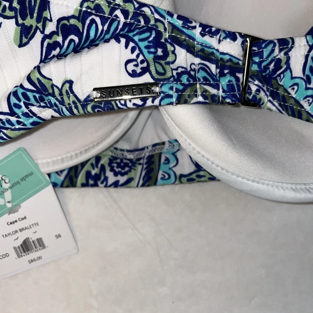 SUNSETS Cape Cod Sweetheart Bikini Swim Top, US 34DD, Bra Insert NWT - Picture 8 of 8